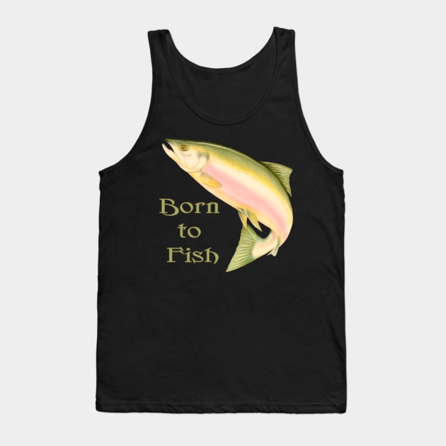 Born to Fish Leaping Salmon Tank Top by SpiceTree